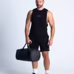 Męski komplet DEQS – czarna koszulka i torba sportowa